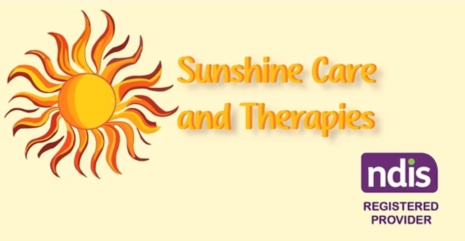 Original Sunshine Care and Therapies sunburst logo and name